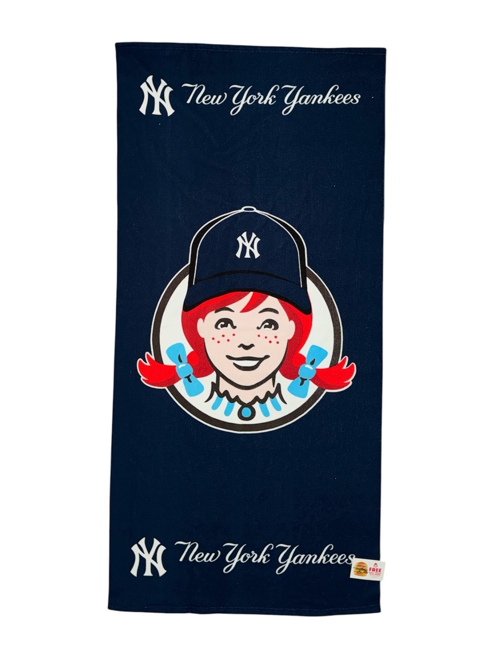 New York Yankees Navy Beach Towel with Wendy’s Logo